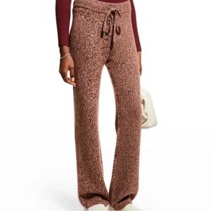 Monrow Textured Brown Wide Leg Pants